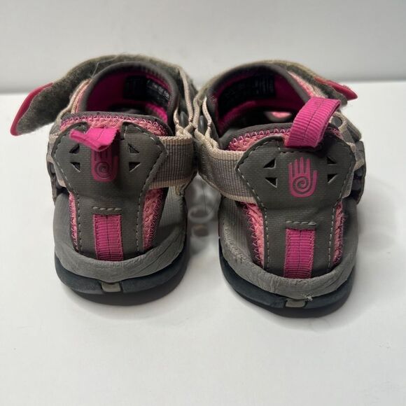 Teva Girls Kids Size 3 Hydro Water Hiking Sandals Pink Grey - Picture 3 of 7